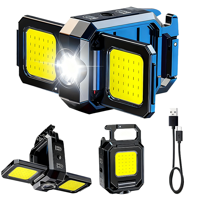 Outdoor Adventure Trips - ไฟฉายขนาดเล็กพวงกุญแจไฟ COB ไฟทำงาน USB โคมไฟแบบชาร์จไฟได้พร้อม 90
