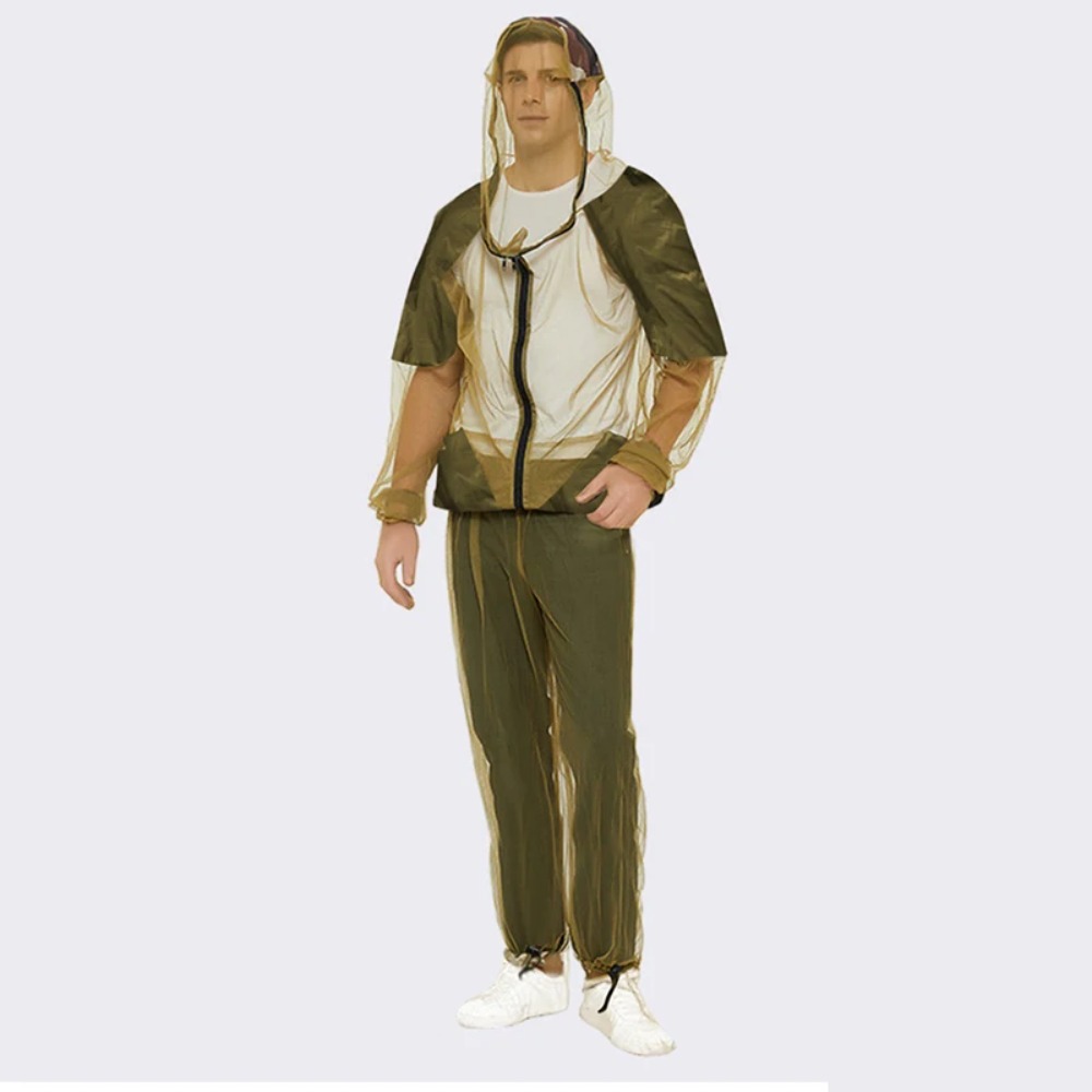 Outdoor Adventure Outfit - ชุดป้องกันแมลงสำหรับการเดินป่า ตกปลาในป่า ชุดป้องกันสำหรับกิจกรรมกลางแจ้ง แคมป์ปิ้ง เสื้อผ้าตาข่ายระบายอากาศป้องกันยุง