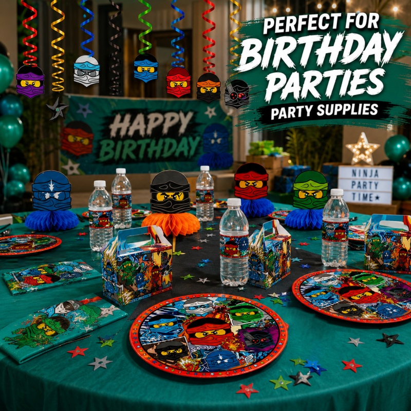 ชุดตกแต่งงานวันเกิดธีมนินจา สำ - Outdoor Adventure Birthday Party บทวิจารณ์และราคา
